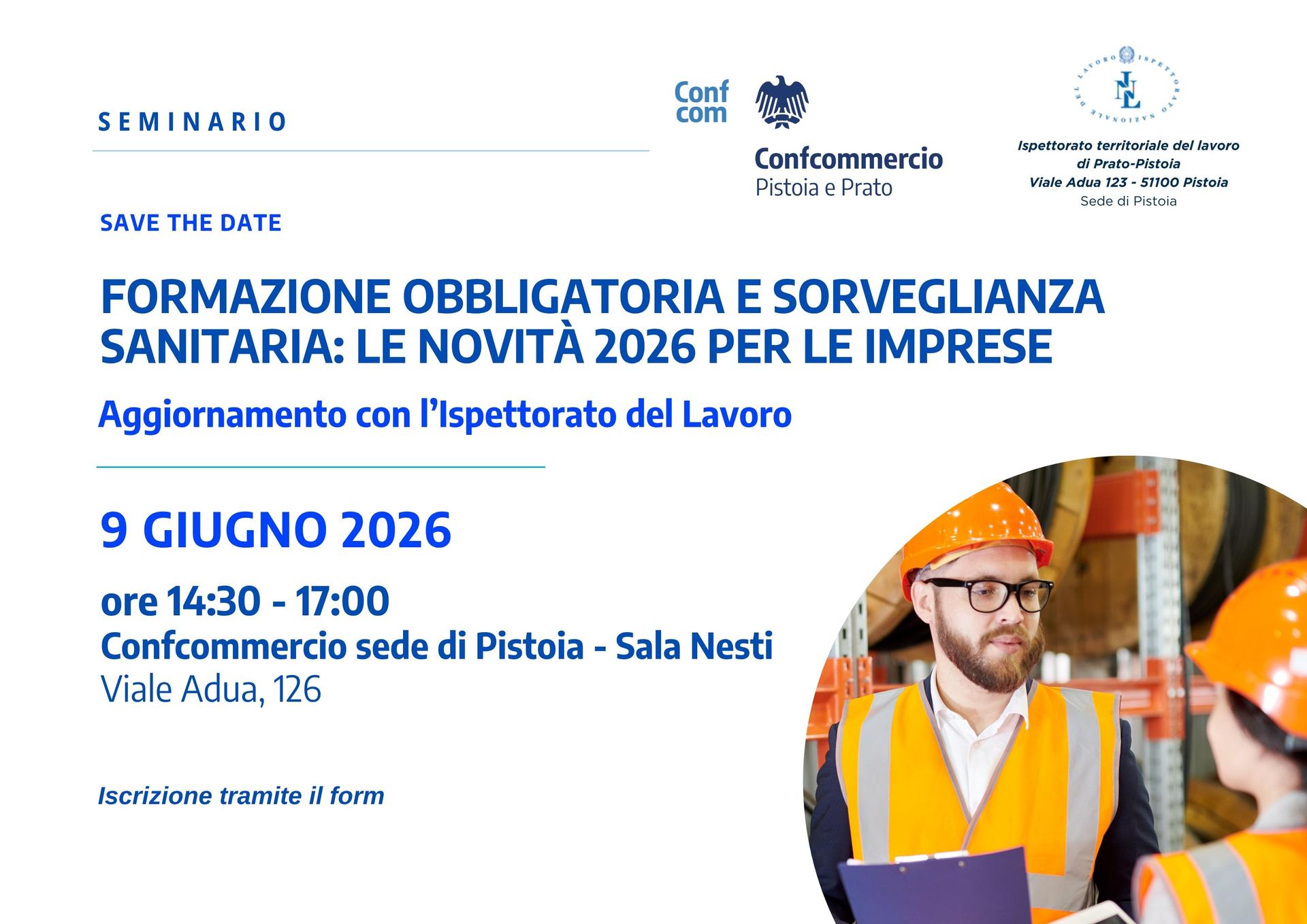 Seminario sicurezza sul lavoro a Pistoia, con Ispettorato del lavoro, a Confcommercio.